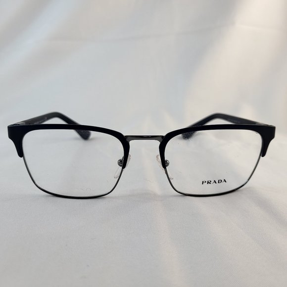 Prada PR 54TV 1BO1O1 Rx-able Men's Eyeglasses Matte Black Made in Italy NEW - Picture 1 of 7